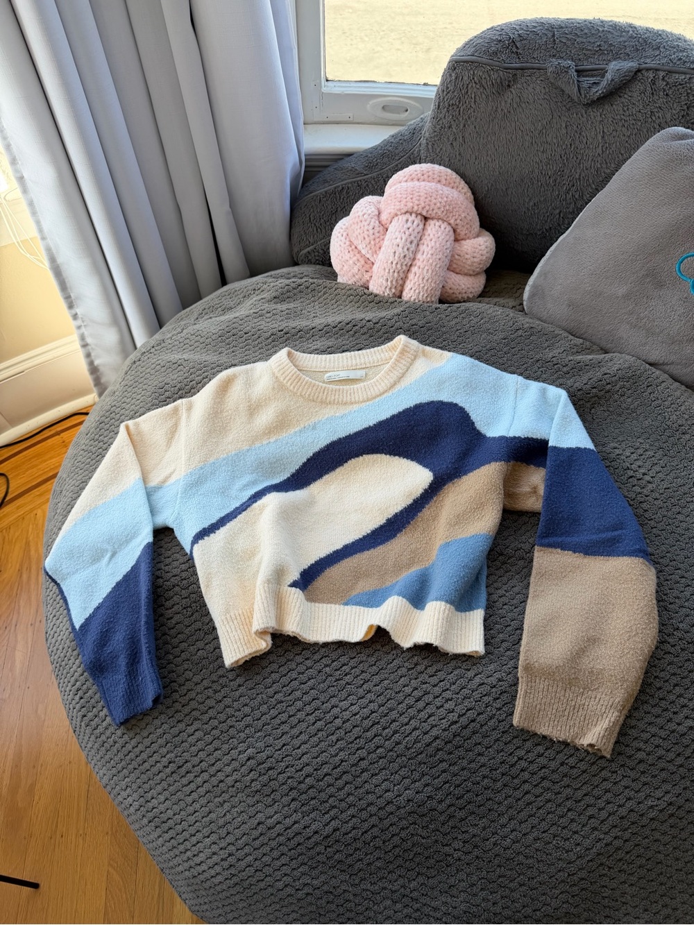 Oak + Fort Abstract Wave Pattern Sweater - Picture 2 of 4